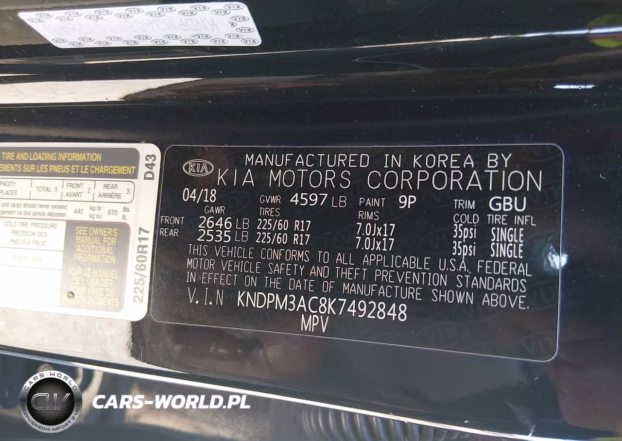 2019 Kia Sportage Lx VIN:KNDPM3AC8K7492848 - 9