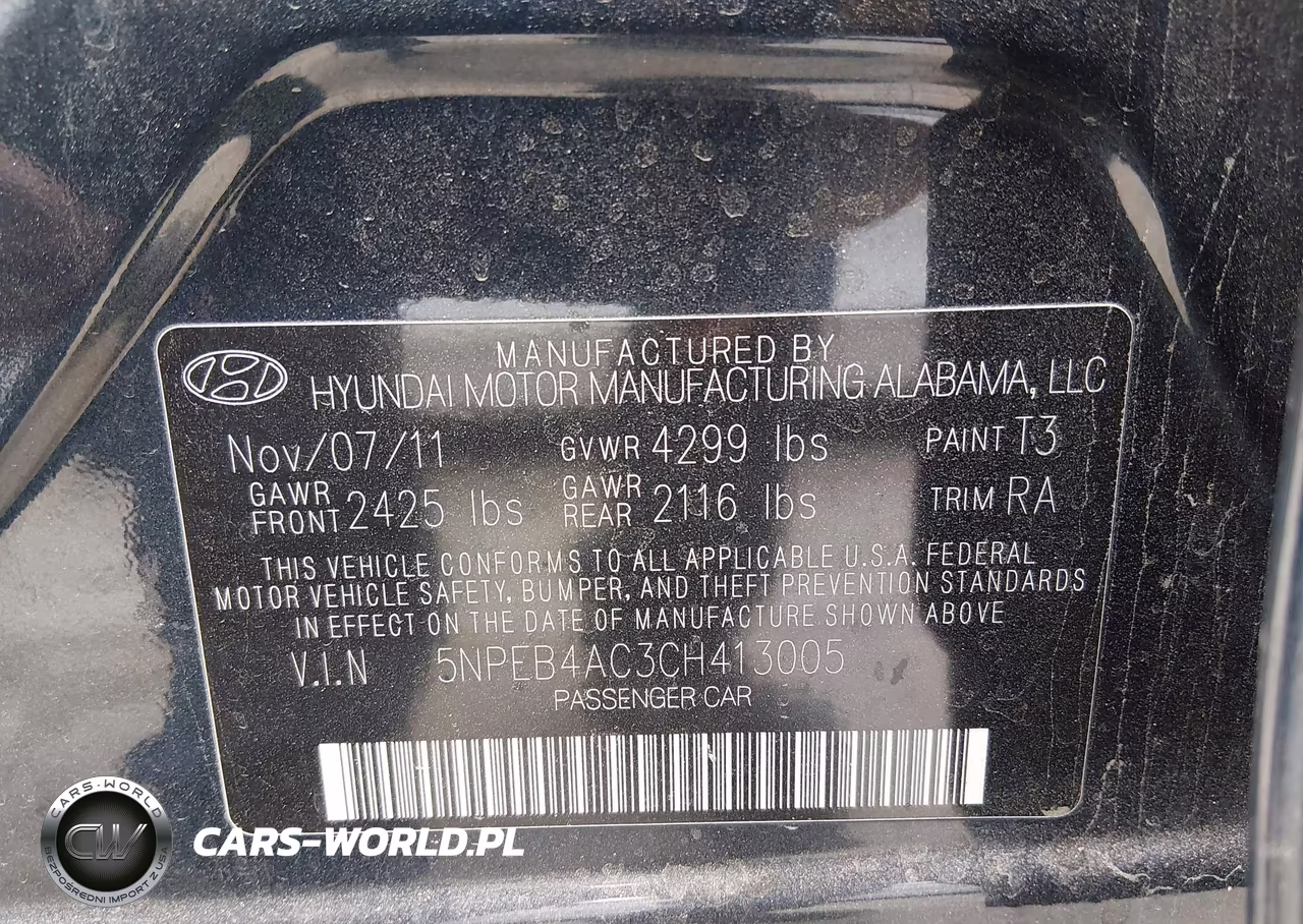 2012 Hyundai Sonata Gls VIN:5NPEB4AC3CH413005 - 9