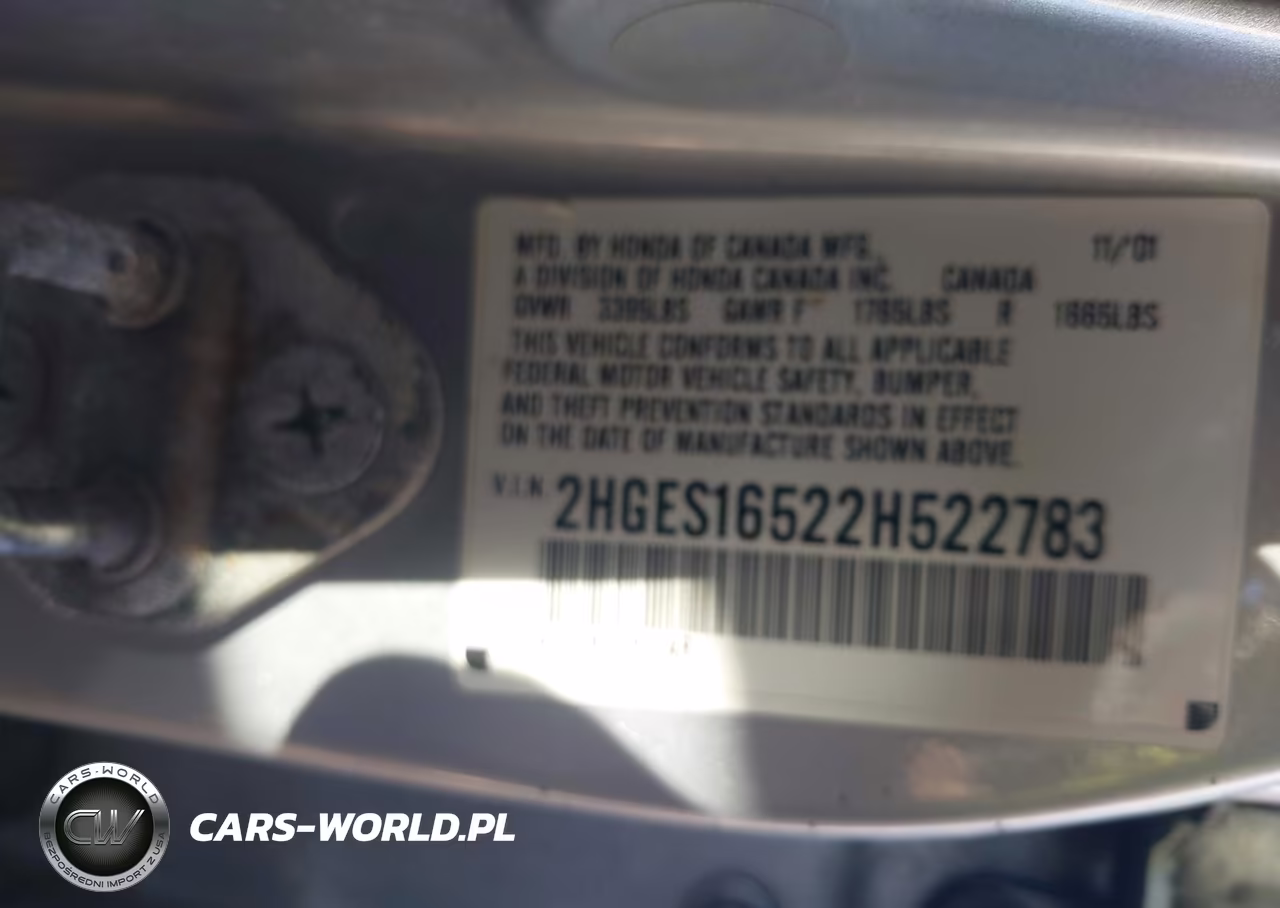 2002 Honda Civic Lx VIN:2HGES16522H522783 - 9