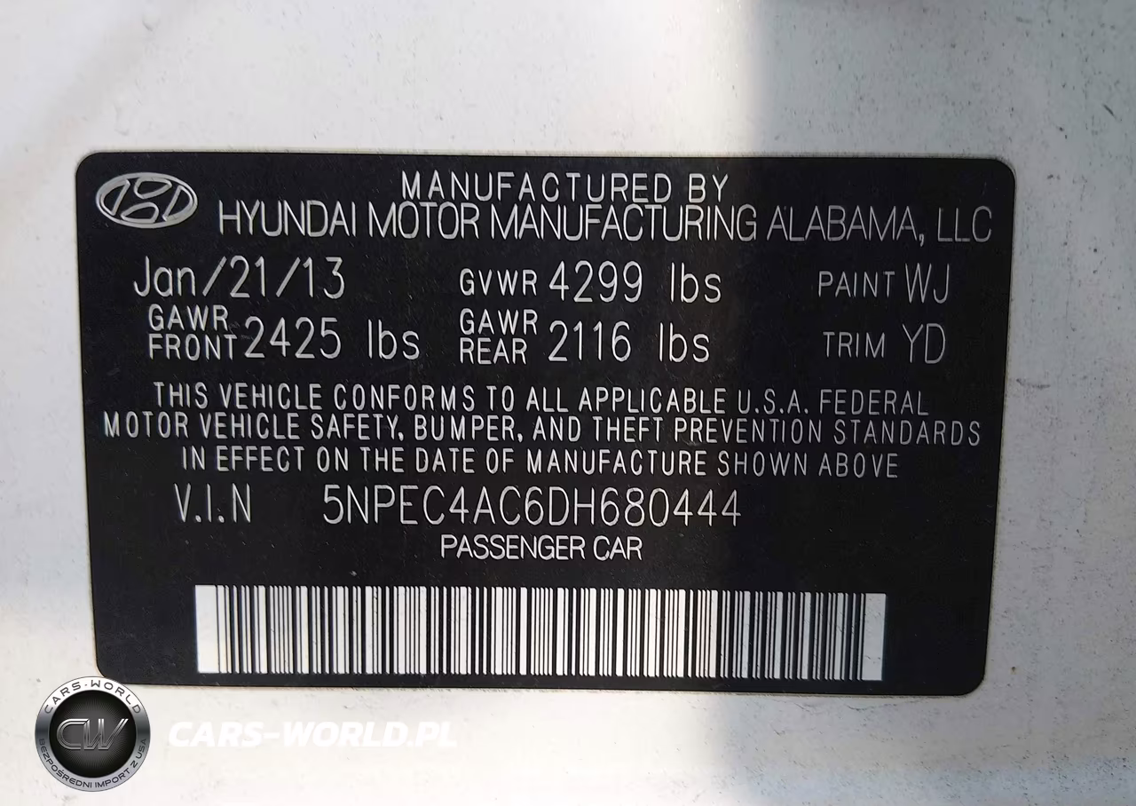 2013 Hyundai Sonata Limited VIN:5NPEC4AC6DH680444 - 9
