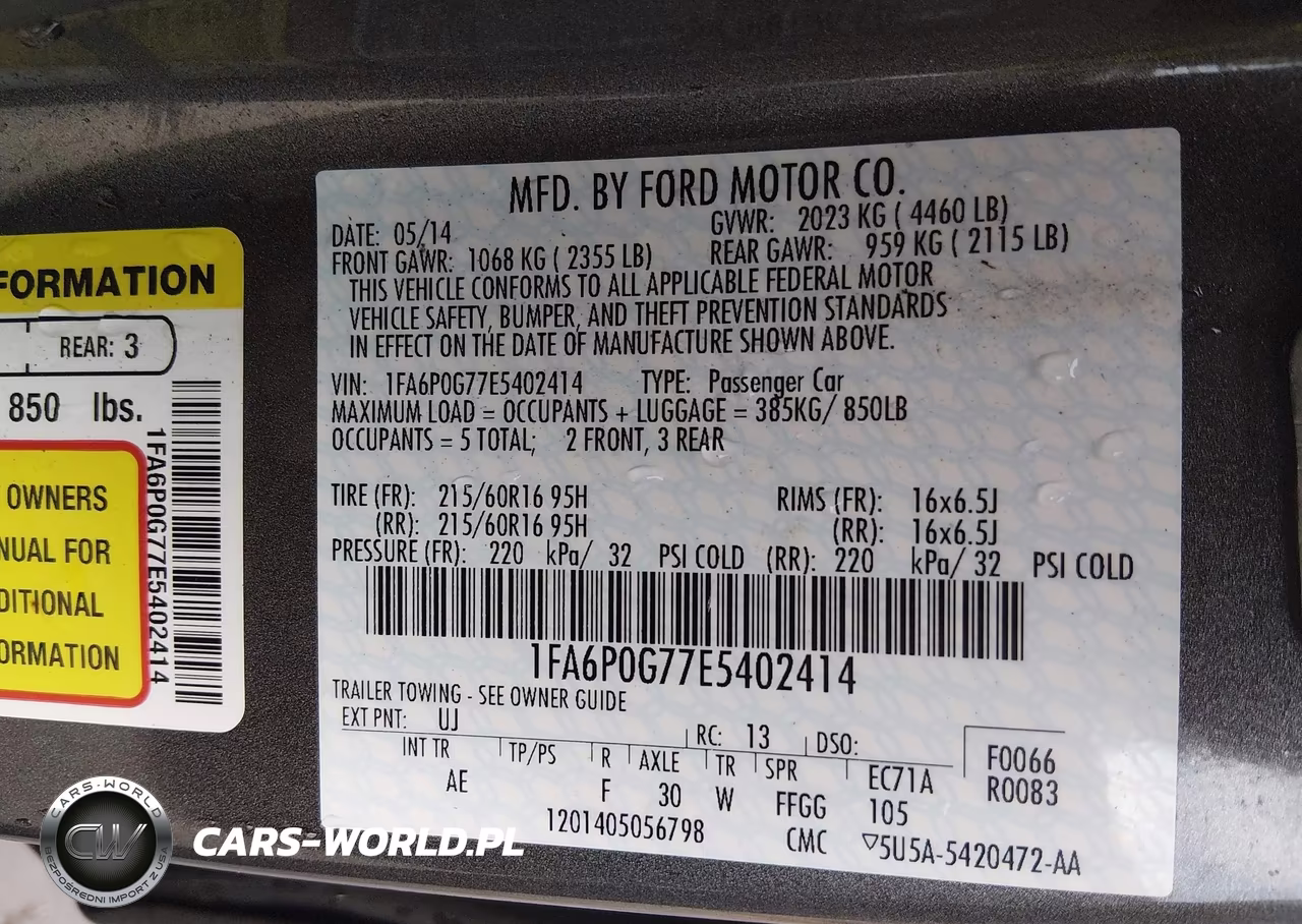 2014 Ford Fusion S VIN:1FA6P0G77E5402414 - 9