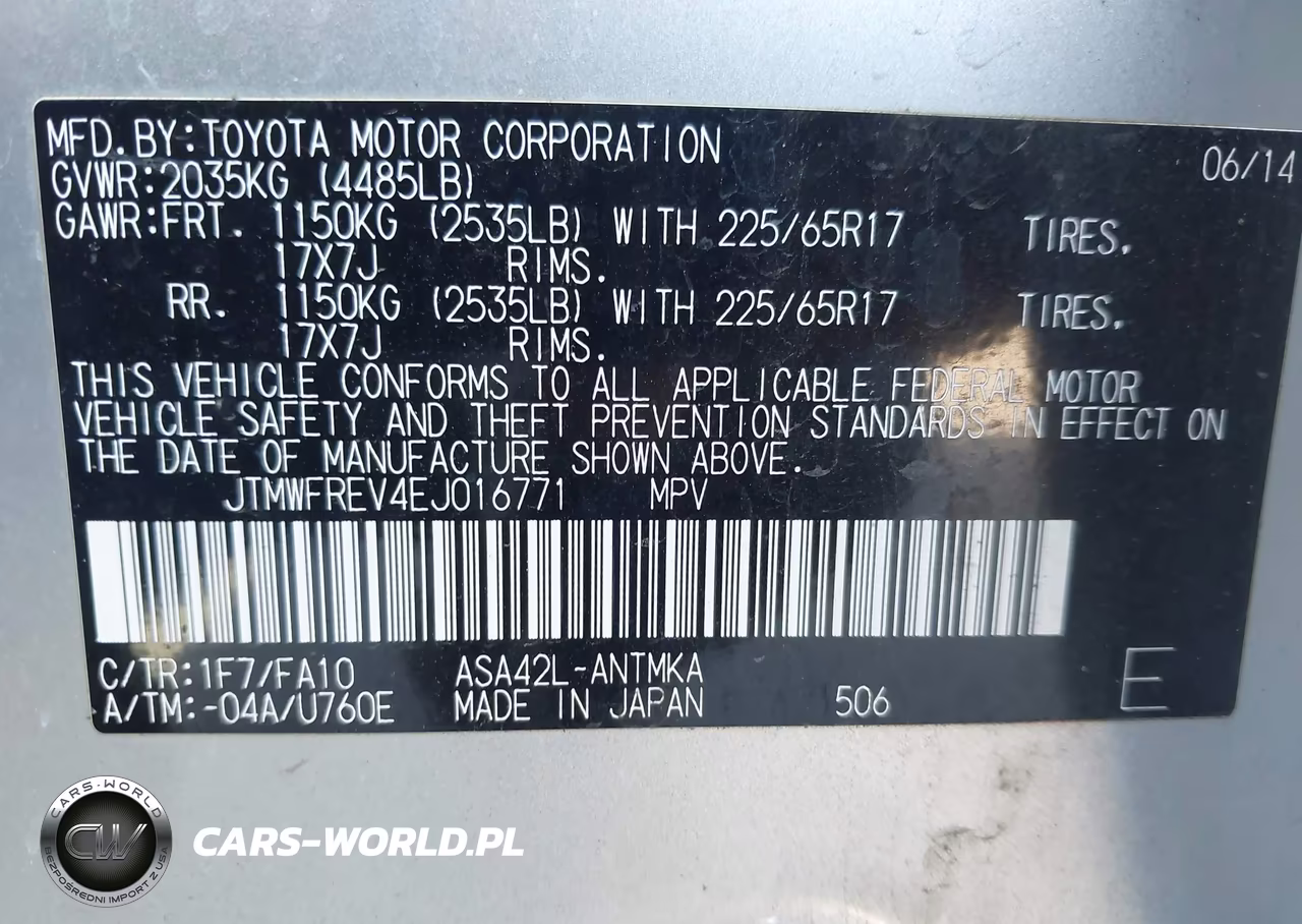 2014 Toyota Rav4 Xle VIN:JTMWFREV4EJ016771 - 9