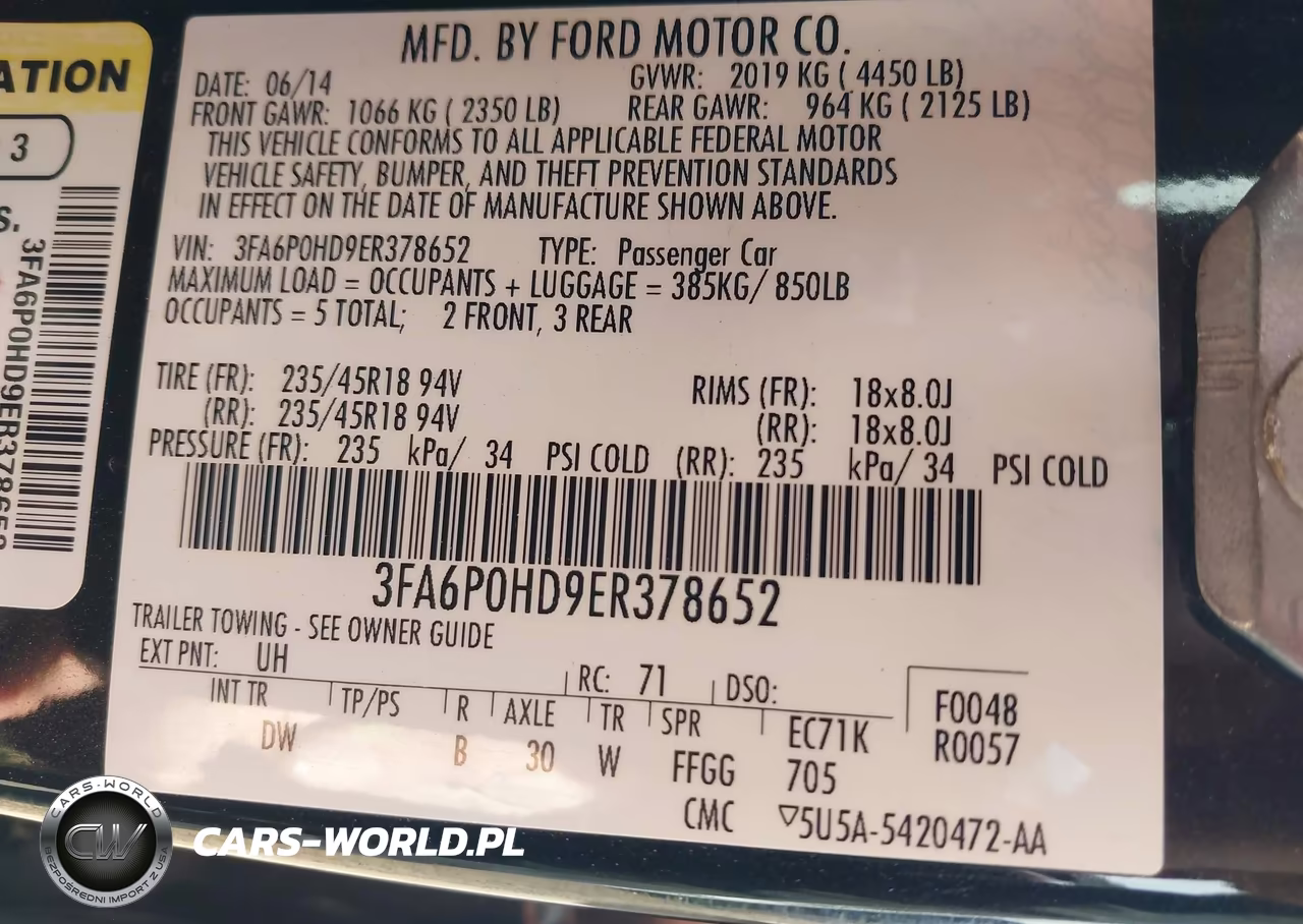 2014 Ford Fusion Se VIN:3FA6P0HD9ER378652 - 9