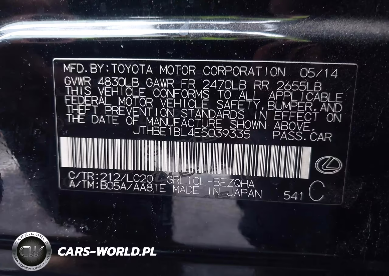 2014 Lexus Gs 350 VIN:JTHBE1BL4E5039335 - 9