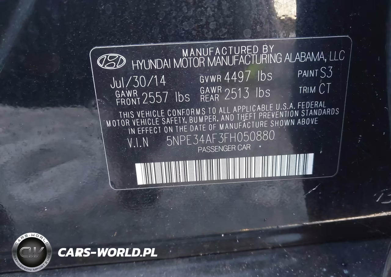 2015 Hyundai Sonata Sport VIN:5NPE34AF3FH050880 - 9