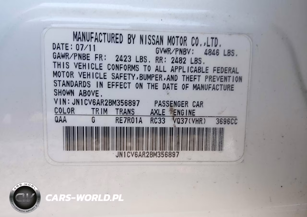 2011 Infiniti G37X VIN:JN1CV6AR2BM356897 - 9