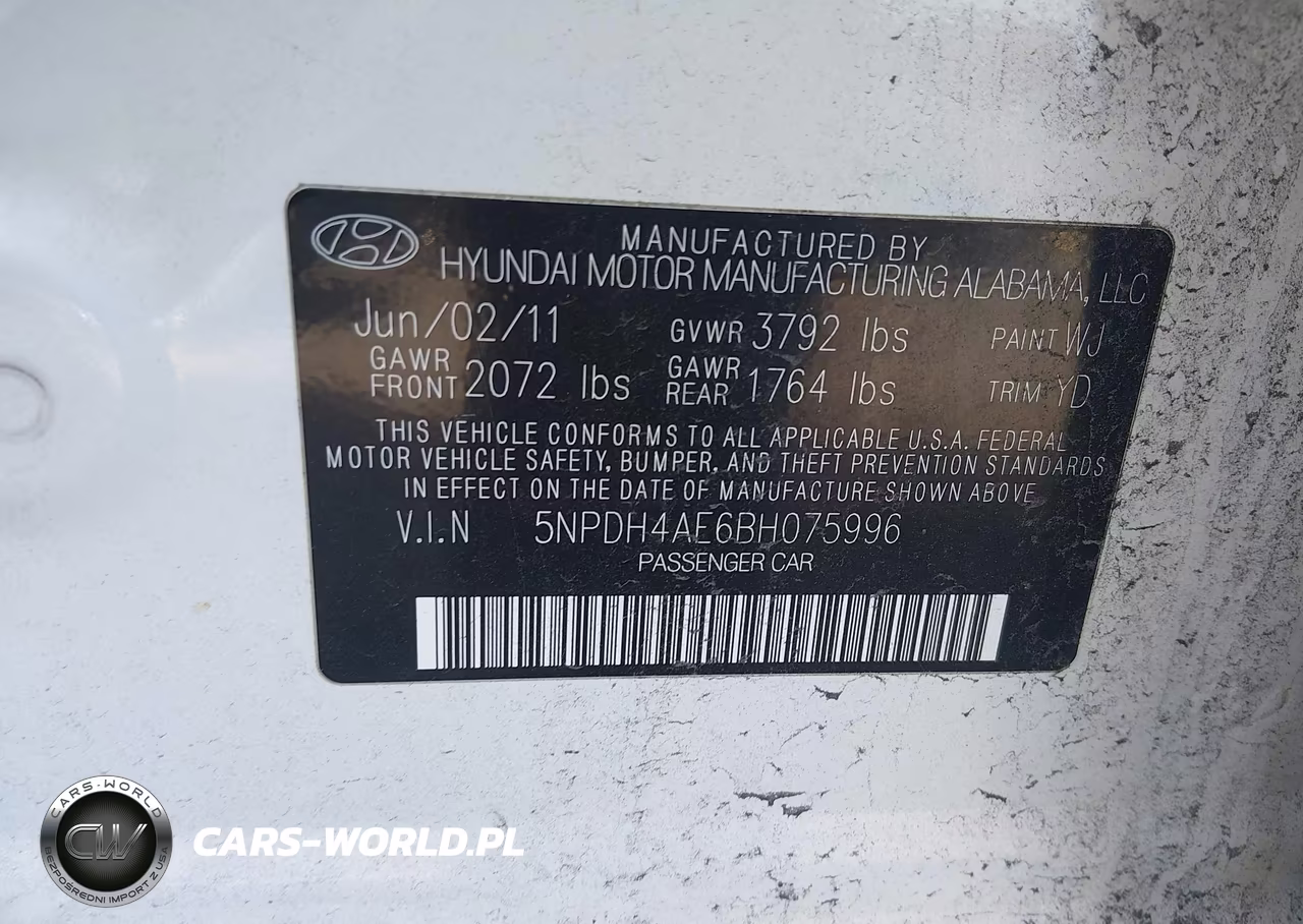 2011 Hyundai Elantra Limited VIN:5NPDH4AE6BH075996 - 9