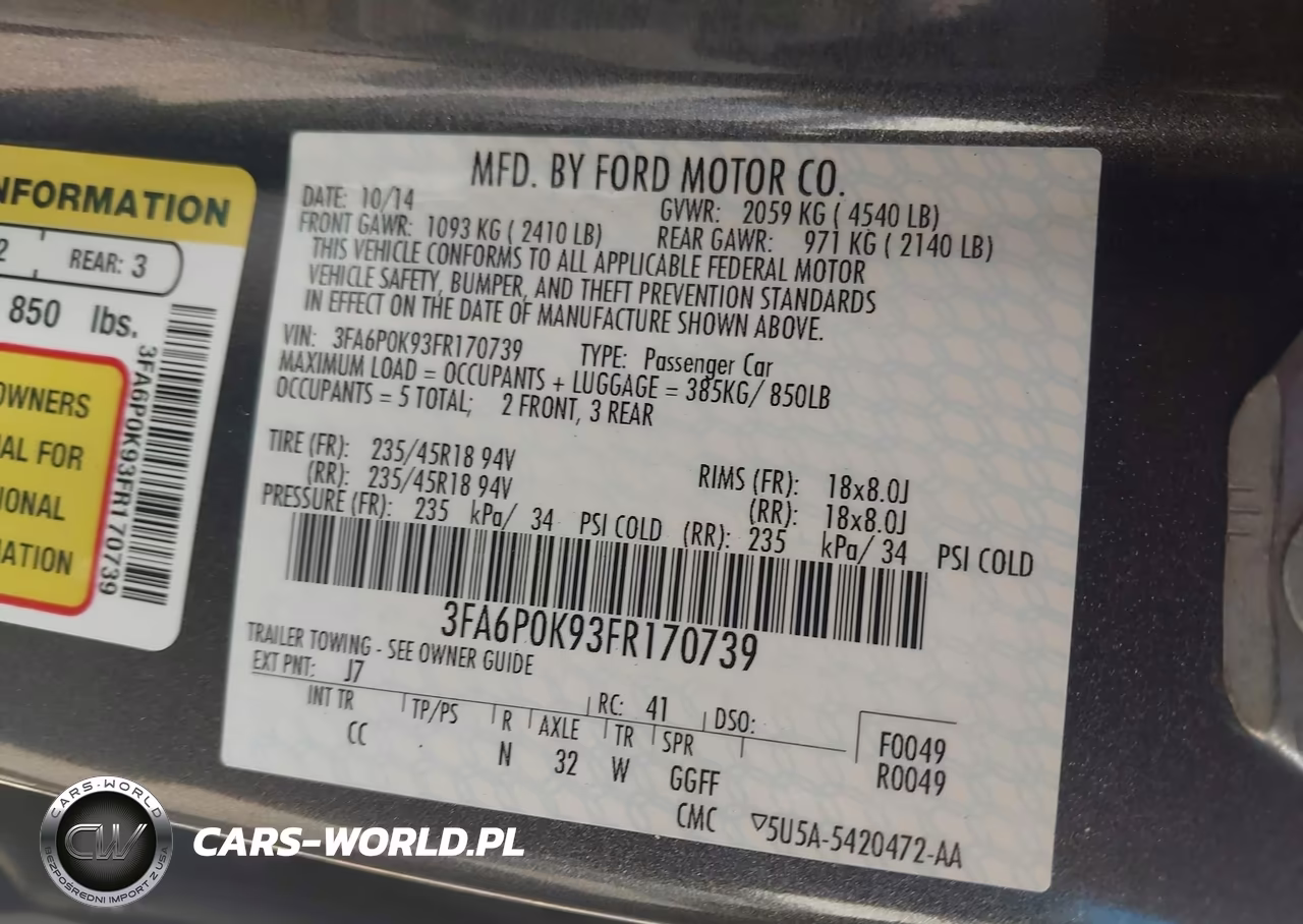 2015 Ford Fusion Titanium VIN:3FA6P0K93FR170739 - 9