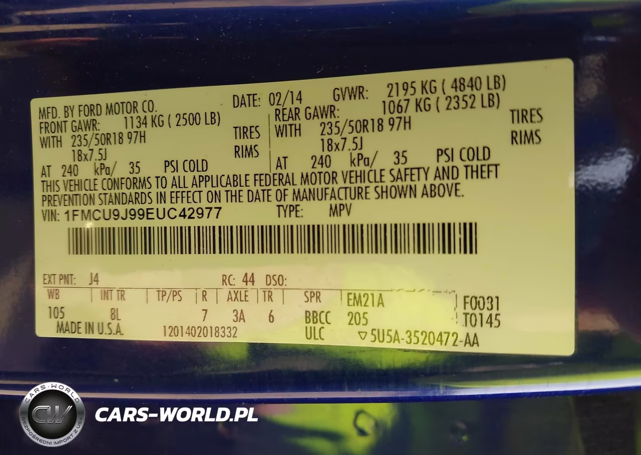 2014 Ford Escape Titanium VIN:1FMCU9J99EUC42977 - 9