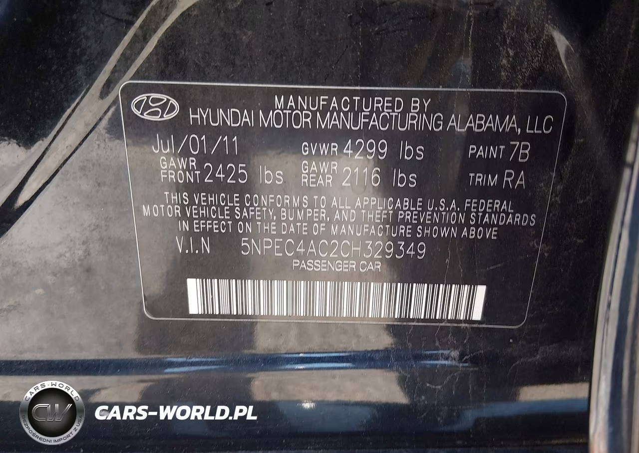 2012 Hyundai Sonata Limited VIN:5NPEC4AC2CH329349 - 9