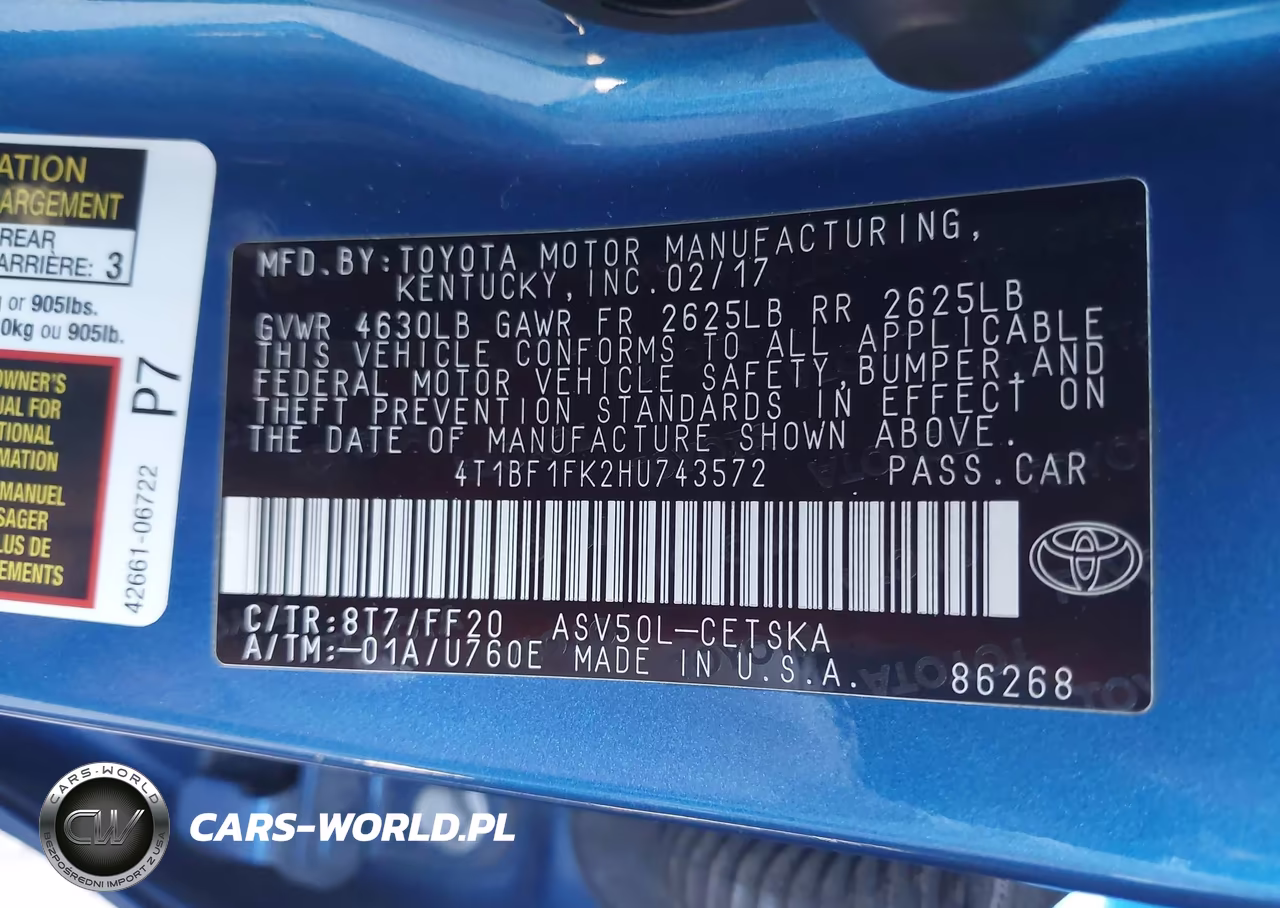 2017 Toyota Camry Se VIN:4T1BF1FK2HU743572 - 9