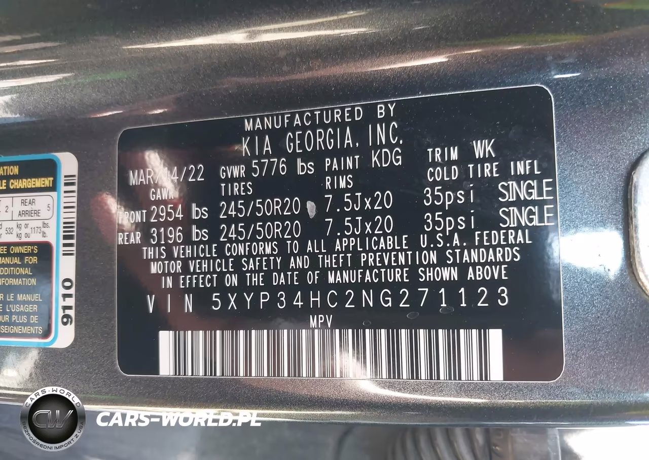 2022 Kia Telluride Ex VIN:5XYP34HC2NG271123 - 9