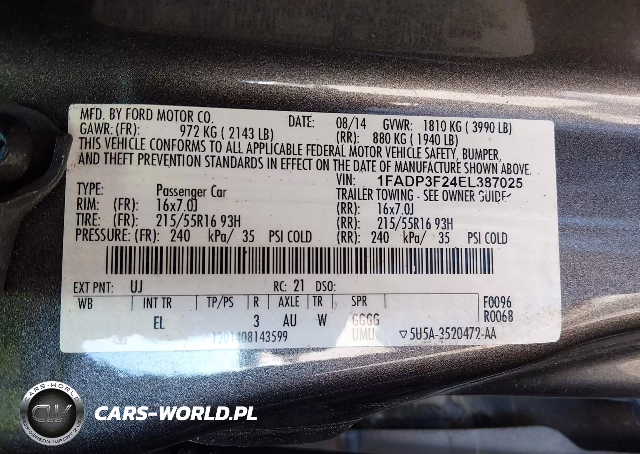 2014 Ford Focus Se VIN:1FADP3F24EL387025 - 9