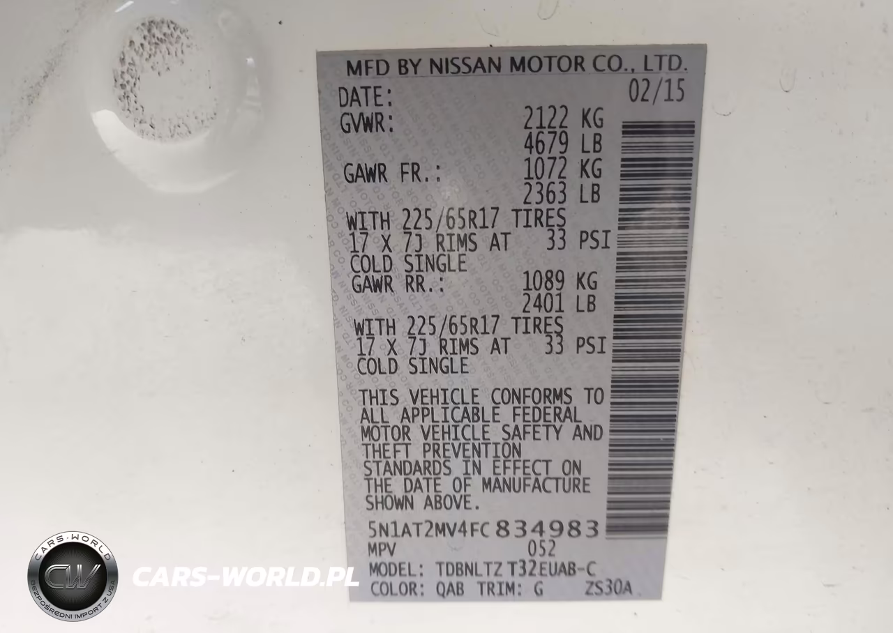 2015 Nissan Rogue Sv VIN:5N1AT2MV4FC834983 - 9