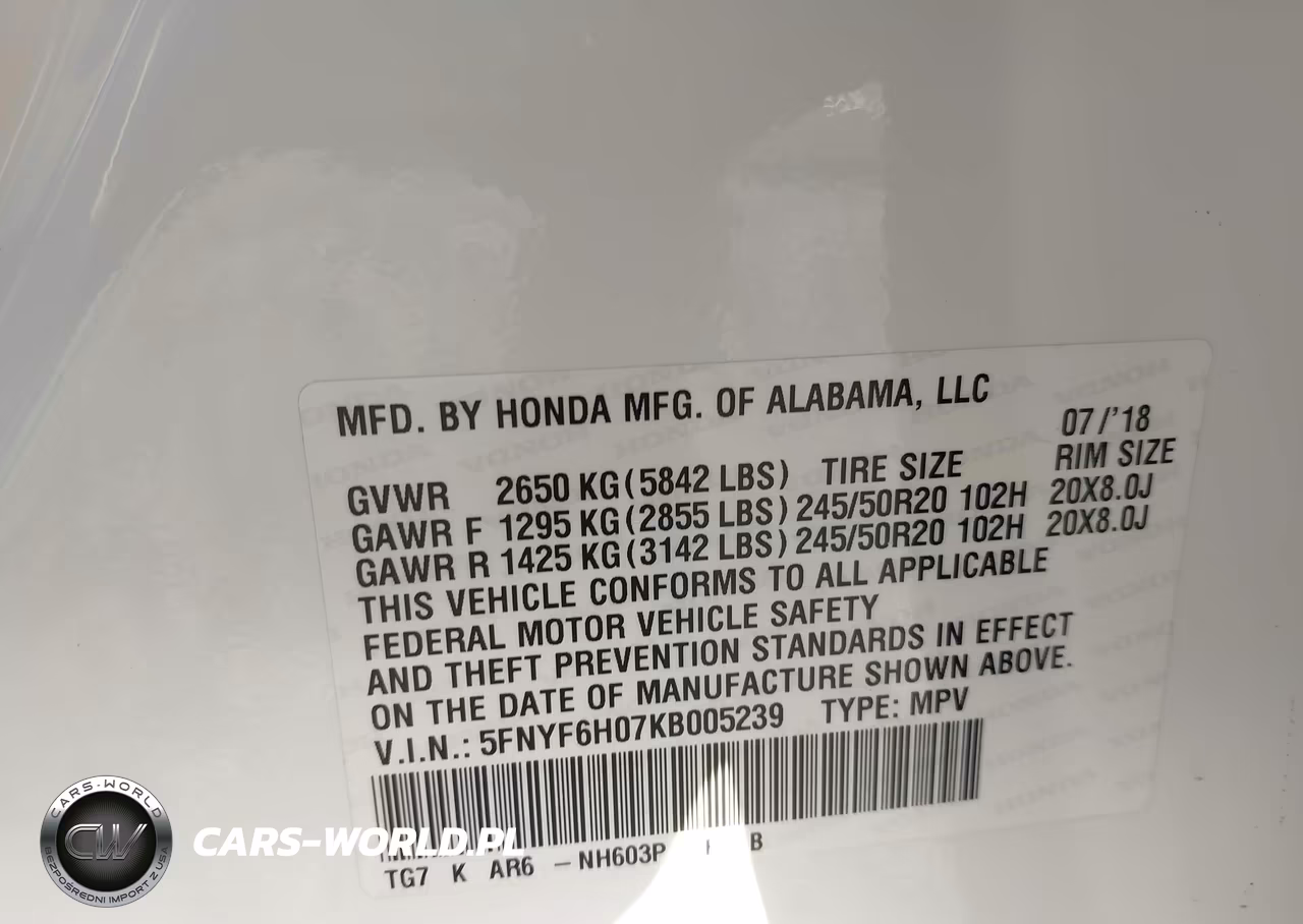 2019 Honda Pilot Elite VIN:5FNYF6H07KB005239 - 9