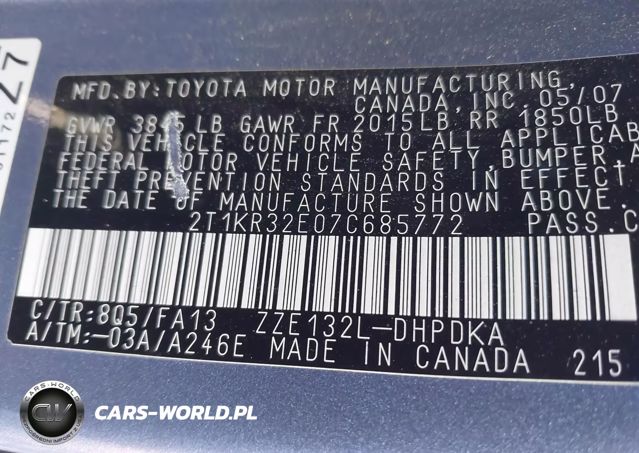 2007 Toyota Matrix VIN:2T1KR32E07C685772 - 9