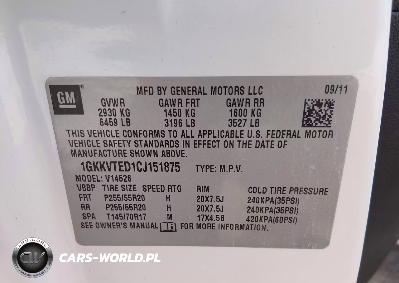 2012 GMC Acadia Denali VIN:1GKKVTED1CJ151875 - 9