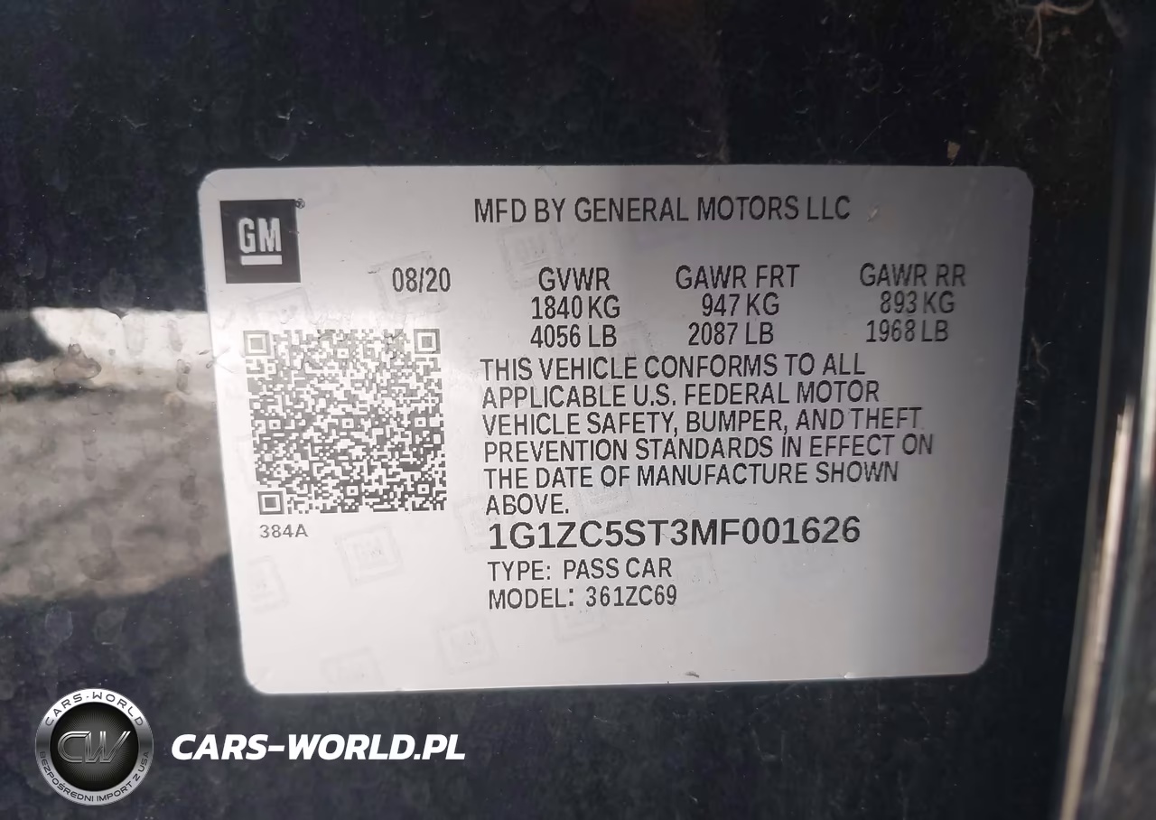 2021 Chevrolet Malibu Fwd 1Fl VIN:1G1ZC5ST3MF001626 - 9