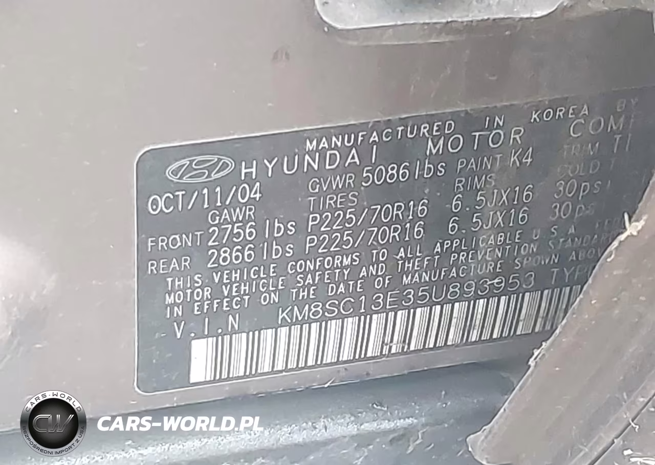 2005 Hyundai Santa Fe Gls-Lx VIN:KM8SC13E35U893953 - 9