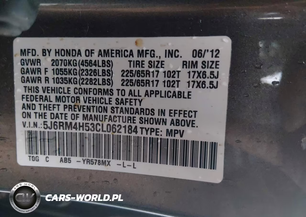2012 Honda Cr-V Ex VIN:5J6RM4H53CL062184 - 9