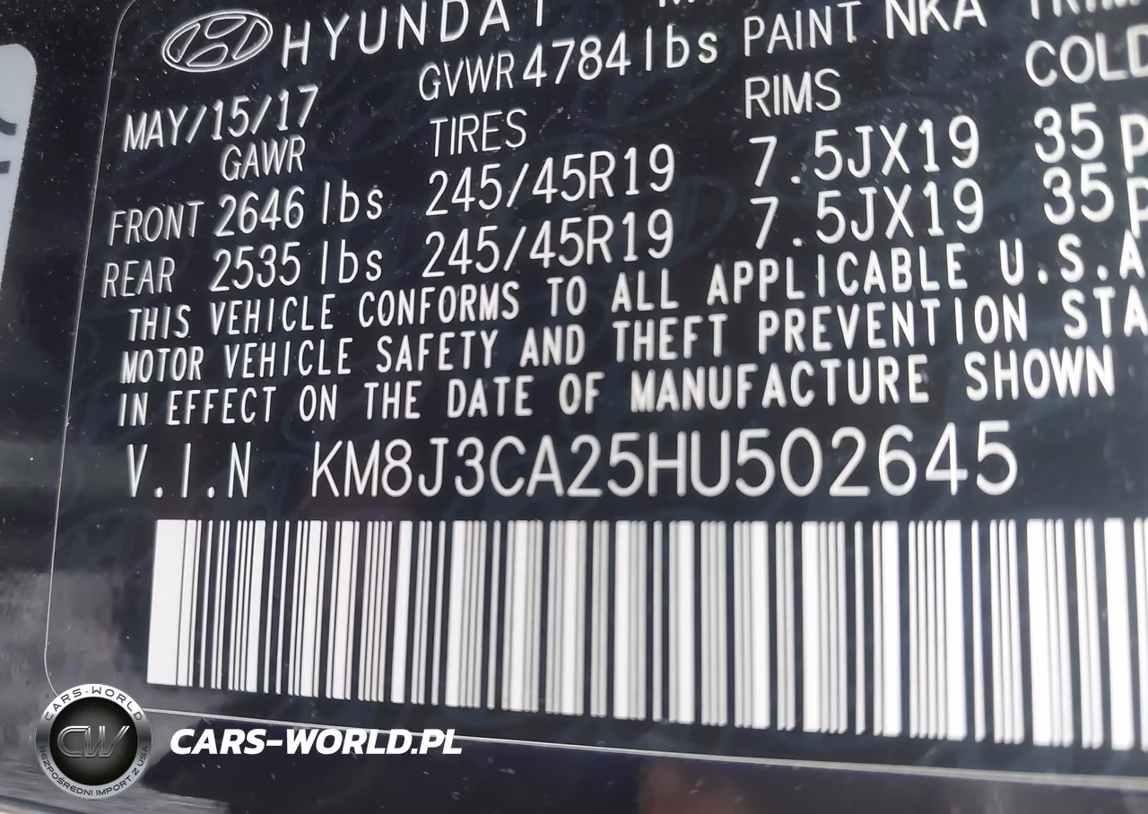 2017 Hyundai Tucson Limited VIN:KM8J3CA25HU502645 - 9
