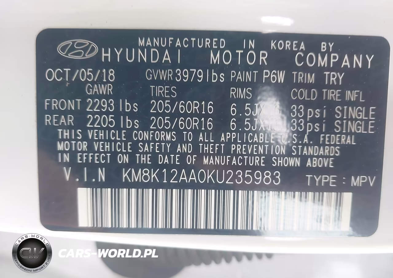 2019 Hyundai Kona Se VIN:KM8K12AA0KU235983 - 9