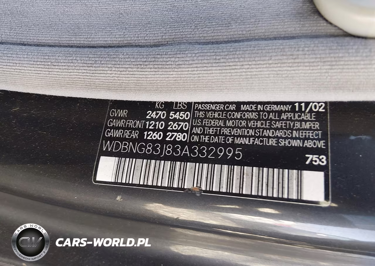 2003 Mercedes-Benz S 430 VIN:WDBNG83J83A332995 - 9