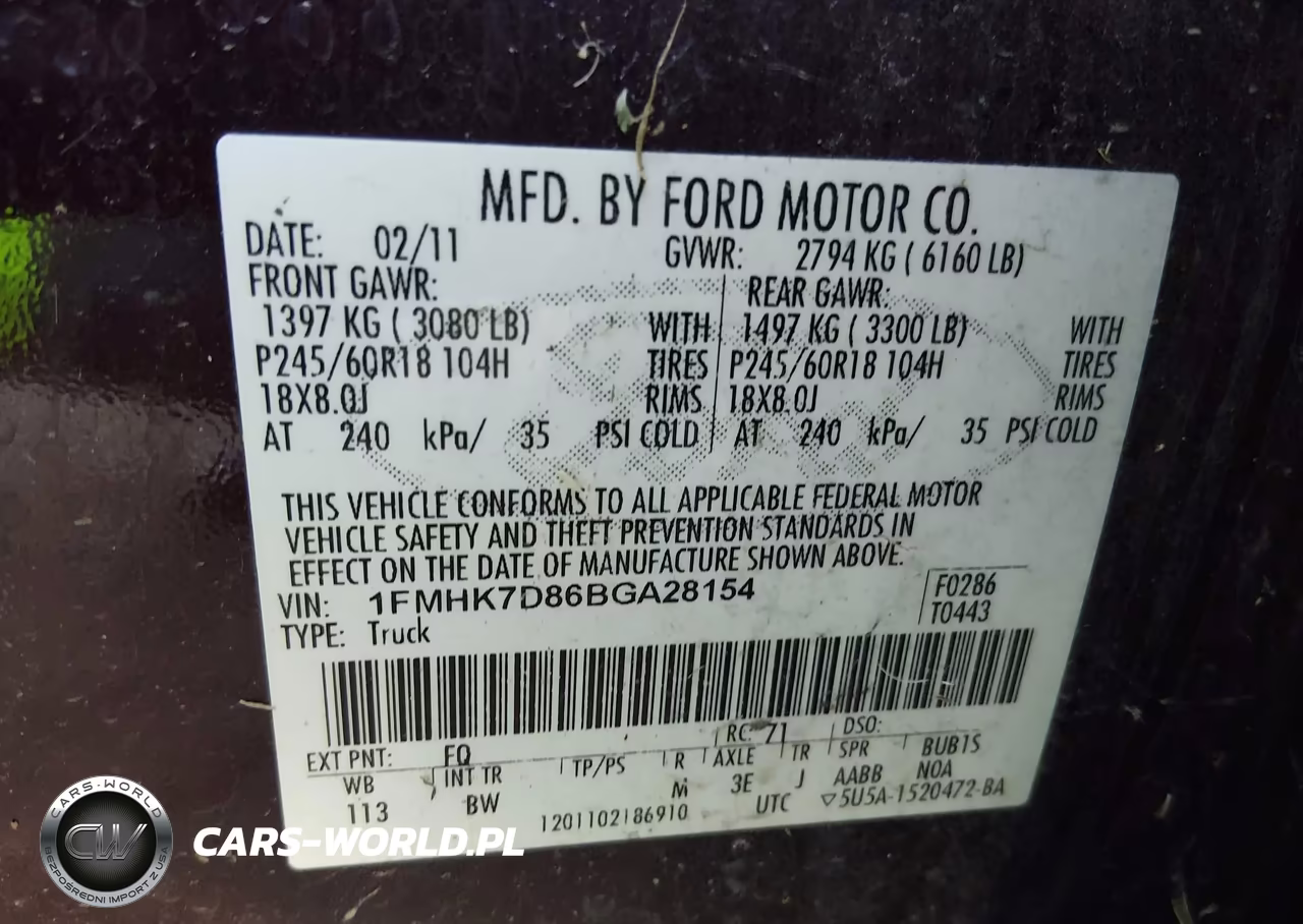 2011 Ford Explorer Xlt VIN:1FMHK7D86BGA28154 - 9