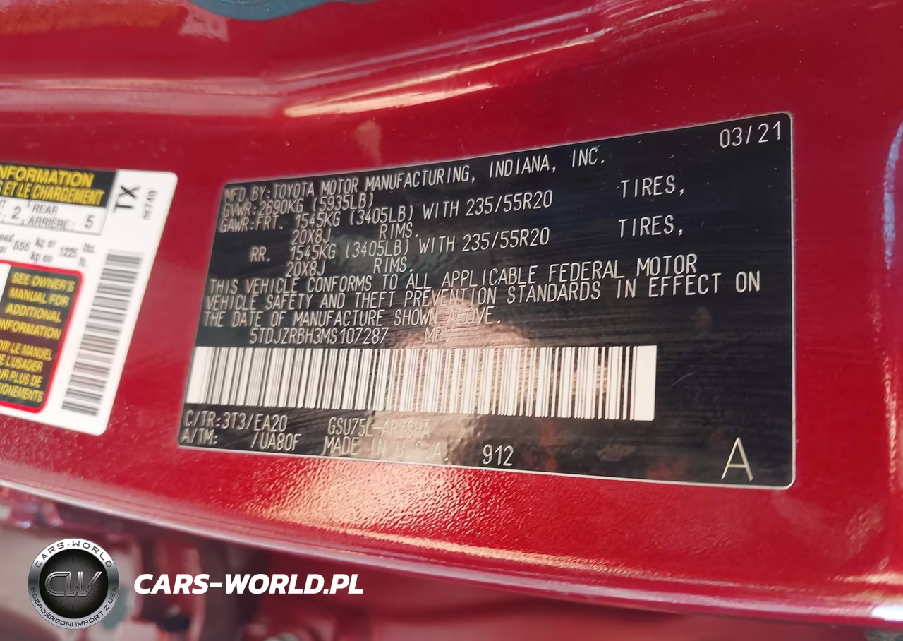 2021 Toyota Highlander Xse VIN:5TDJZRBH3MS107287 - 9
