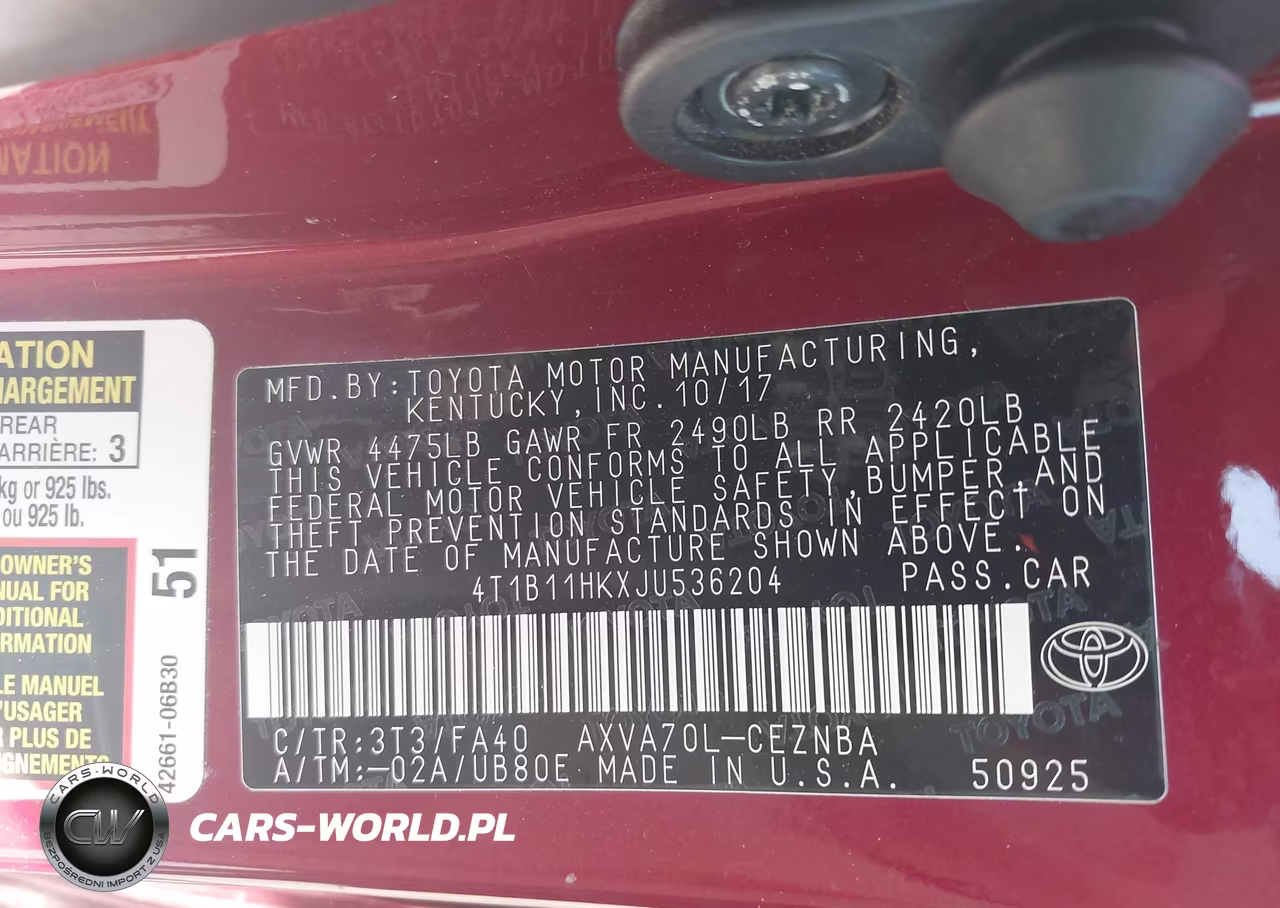 2018 Toyota Camry Le VIN:4T1B11HKXJU536204 - 9