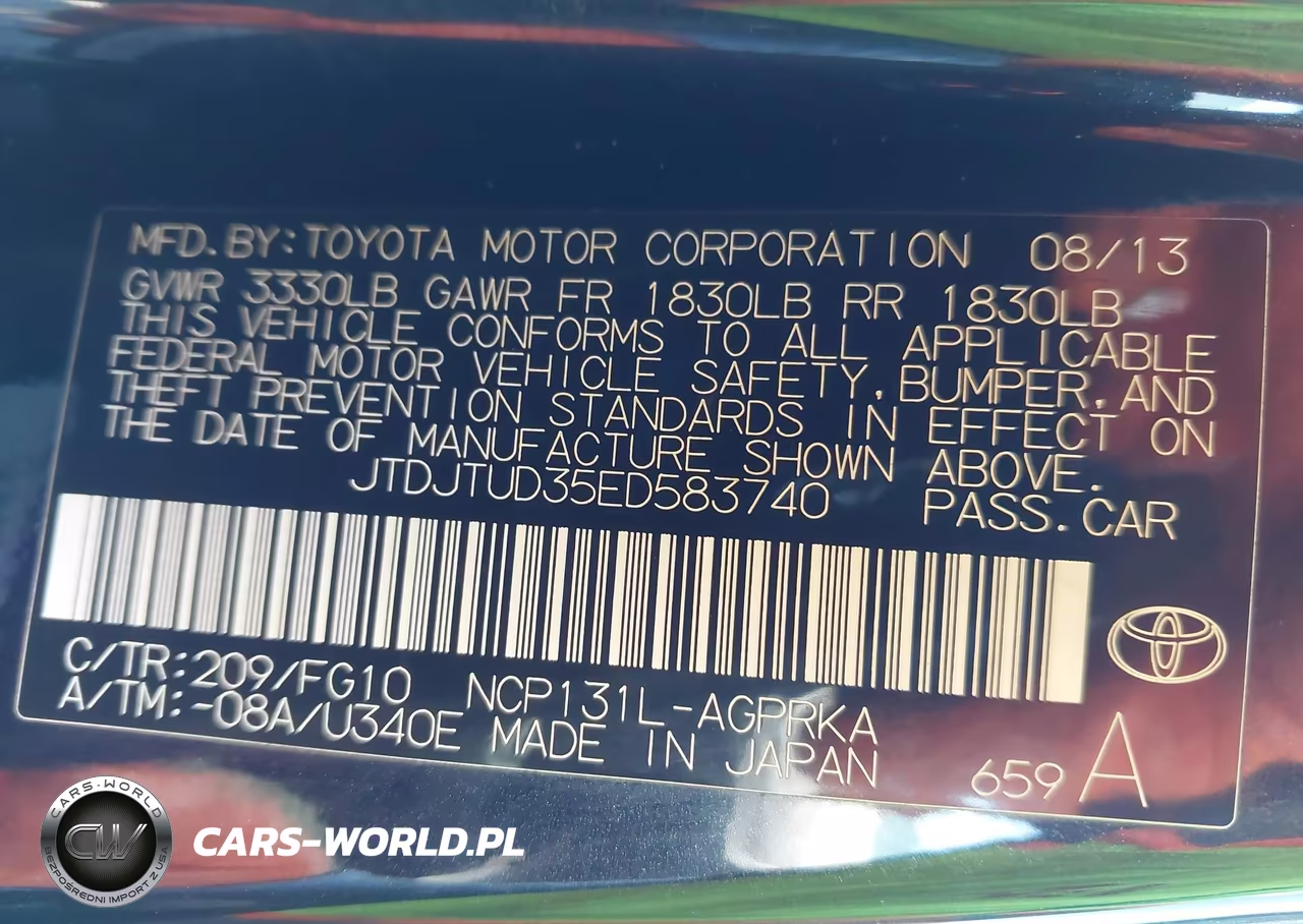 2014 Toyota Yaris L (Tmc-Cbu Plant) VIN:JTDJTUD35ED583740 - 9