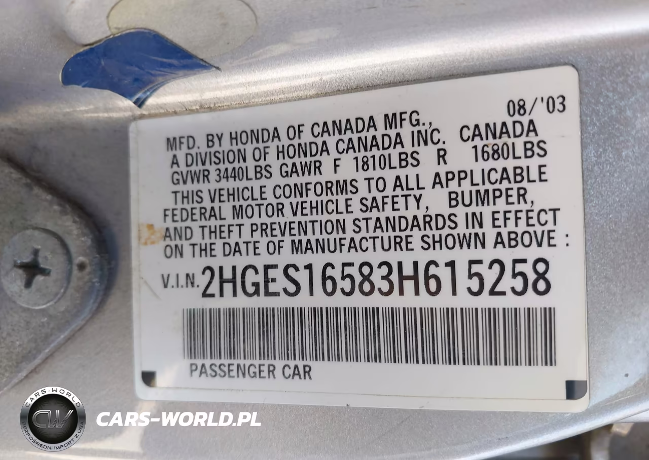 2003 Honda Civic Lx VIN:2HGES16583H615258 - 9