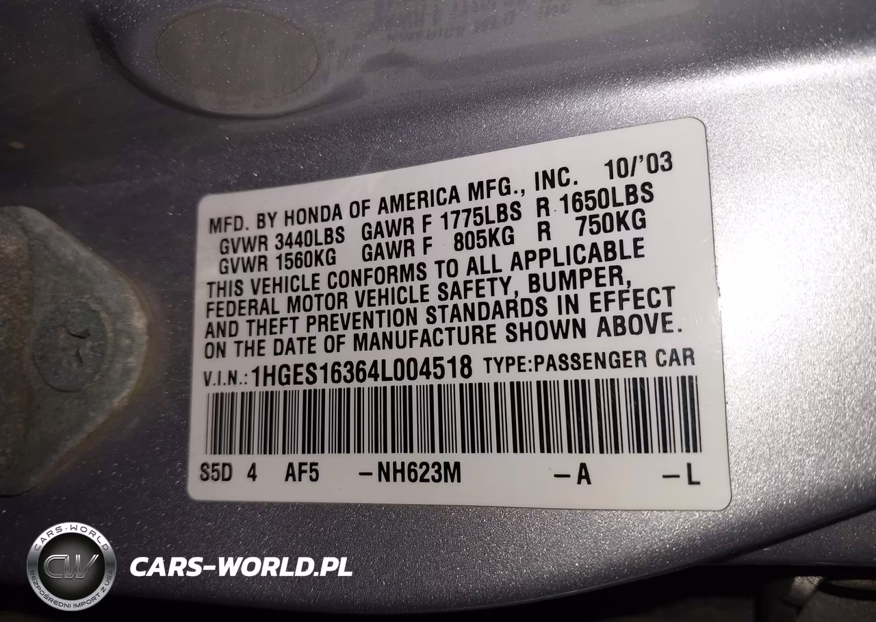 2004 Honda Civic Vp VIN:1HGES16364L004518 - 9