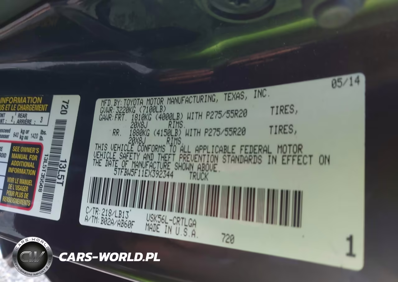2014 Toyota Tundra Limited 5.7L V8 VIN:5TFBW5F11EX392344 - 9