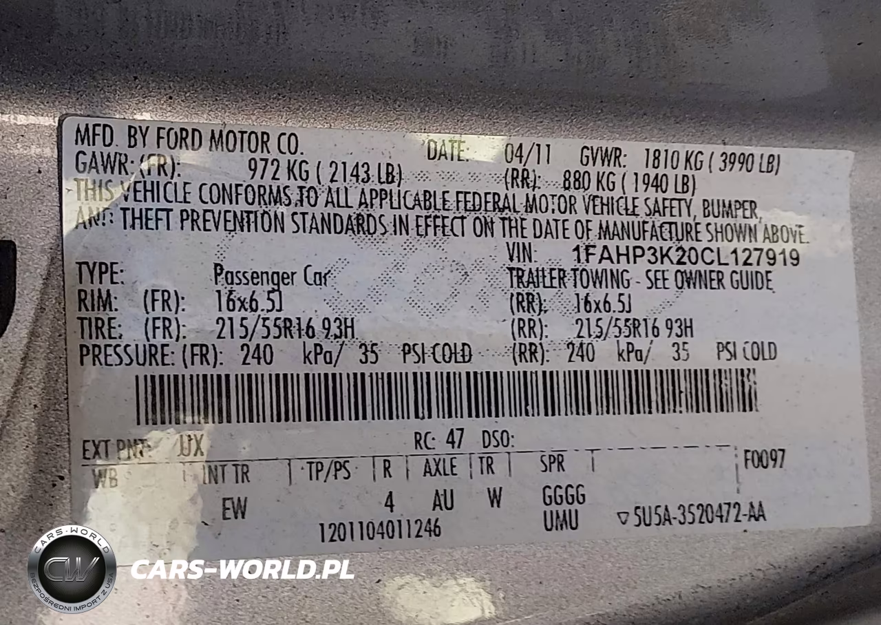 2012 Ford Focus Se VIN:1FAHP3K20CL127919 - 9