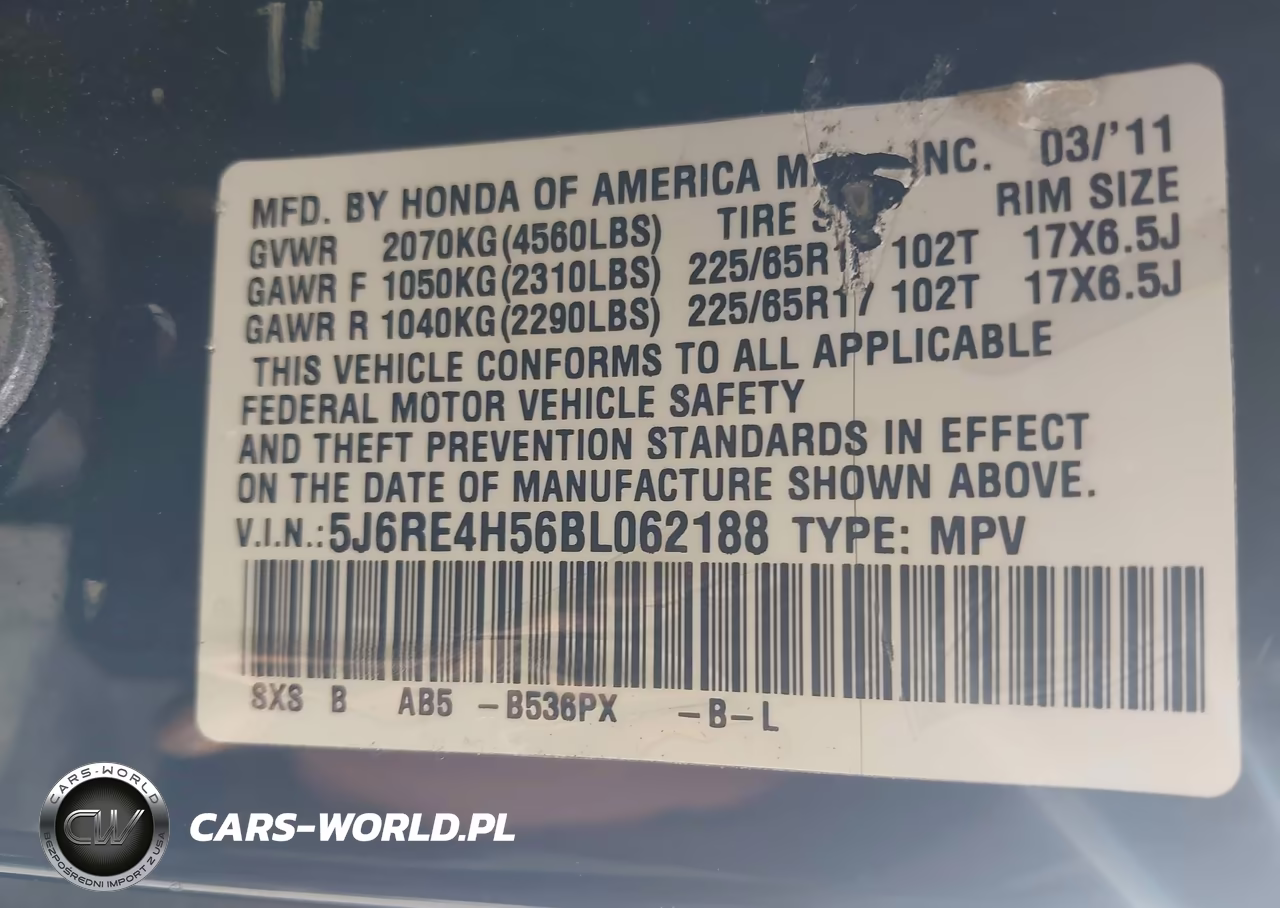2011 Honda Cr-V Ex VIN:5J6RE4H56BL062188 - 9