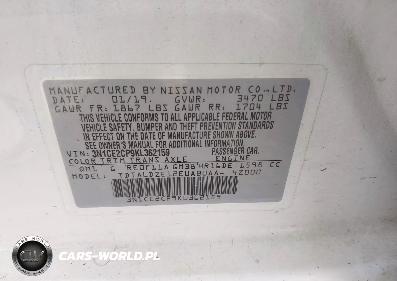2019 Nissan Versa Note Sv VIN:3N1CE2CP9KL362159 - 9