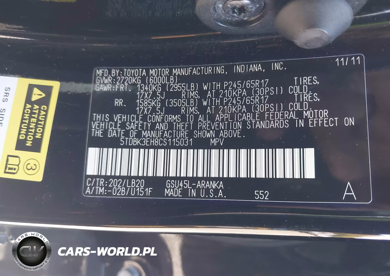 2012 Toyota Highlander Se V6 VIN:5TDBK3EH8CS115031 - 9