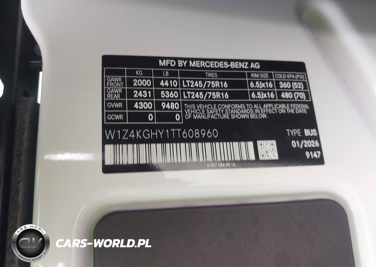2026 Mercedes-Benz Sprinter 2500 High Roof 4-Cyl Diesel VIN:W1Z4KGHY1TT608960 - 9