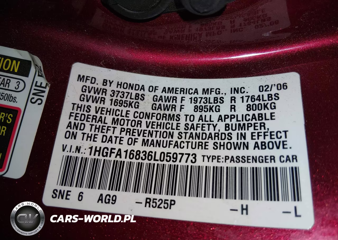 2006 Honda Civic Ex VIN:1HGFA16836L059773 - 9