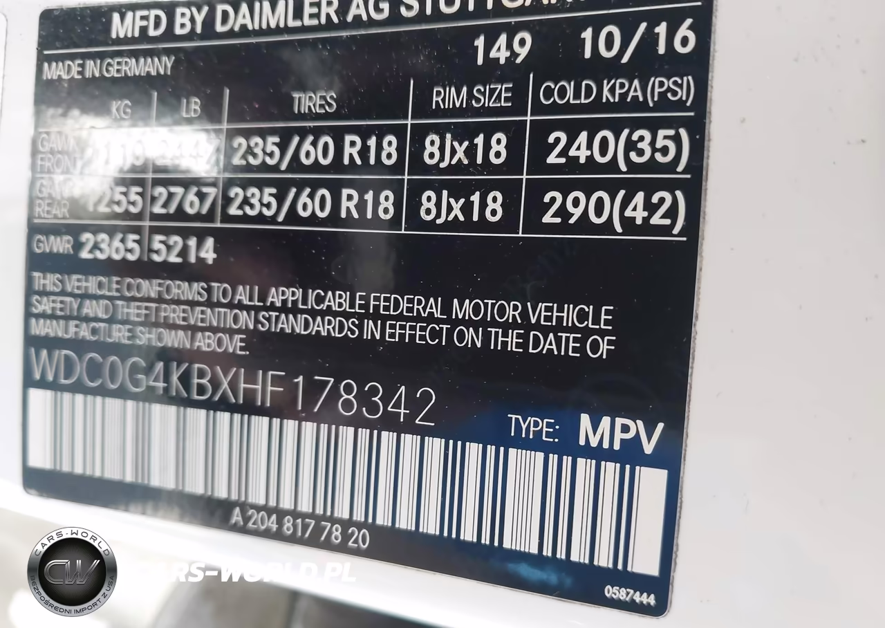 2017 Mercedes-Benz Glc 300 4Matic VIN:WDC0G4KBXHF178342 - 9