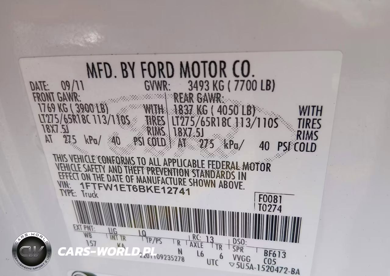2011 Ford F-150 King Ranch VIN:1FTFW1ET6BKE12741 - 9