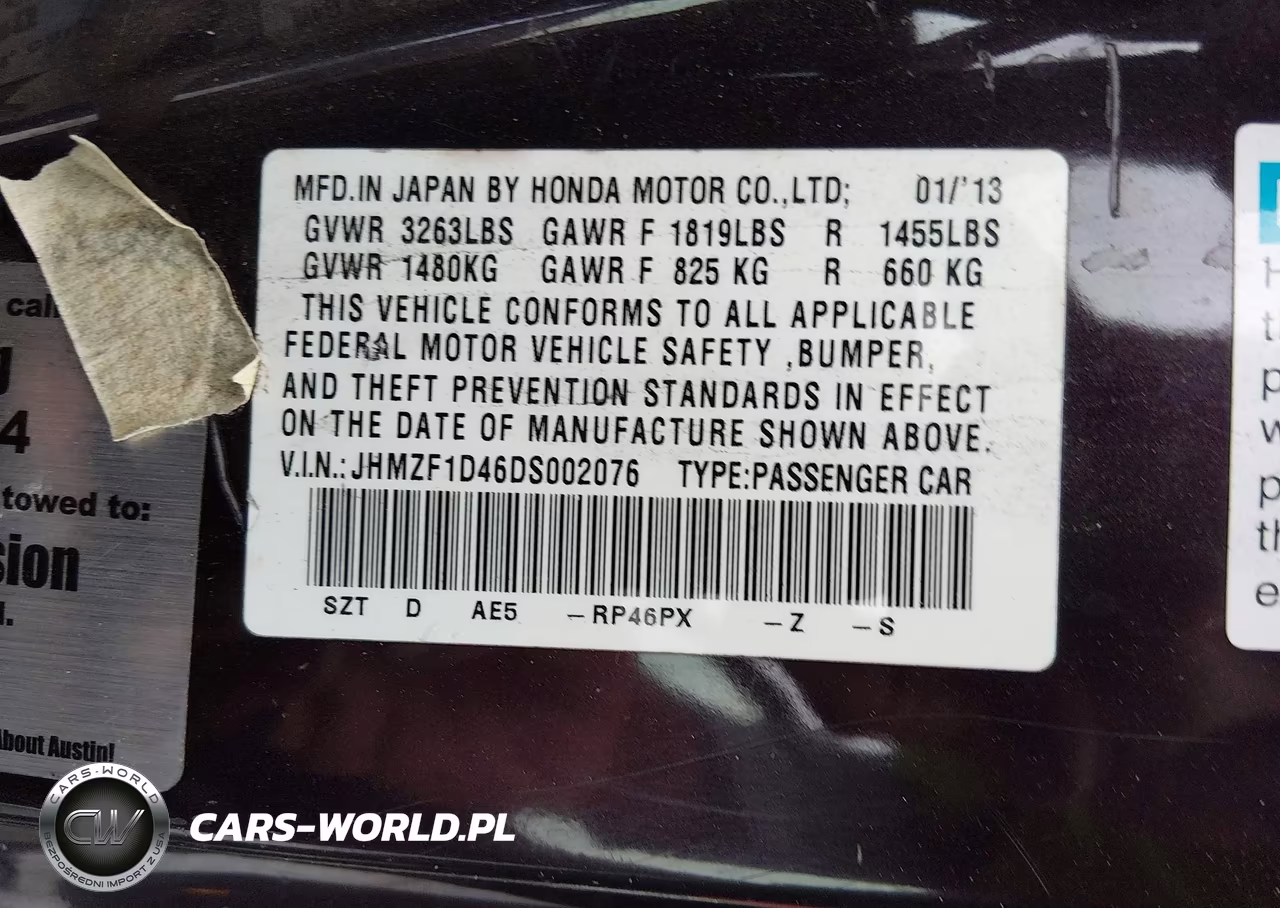 2013 Honda Cr-Z VIN:JHMZF1D46DS002076 - 12