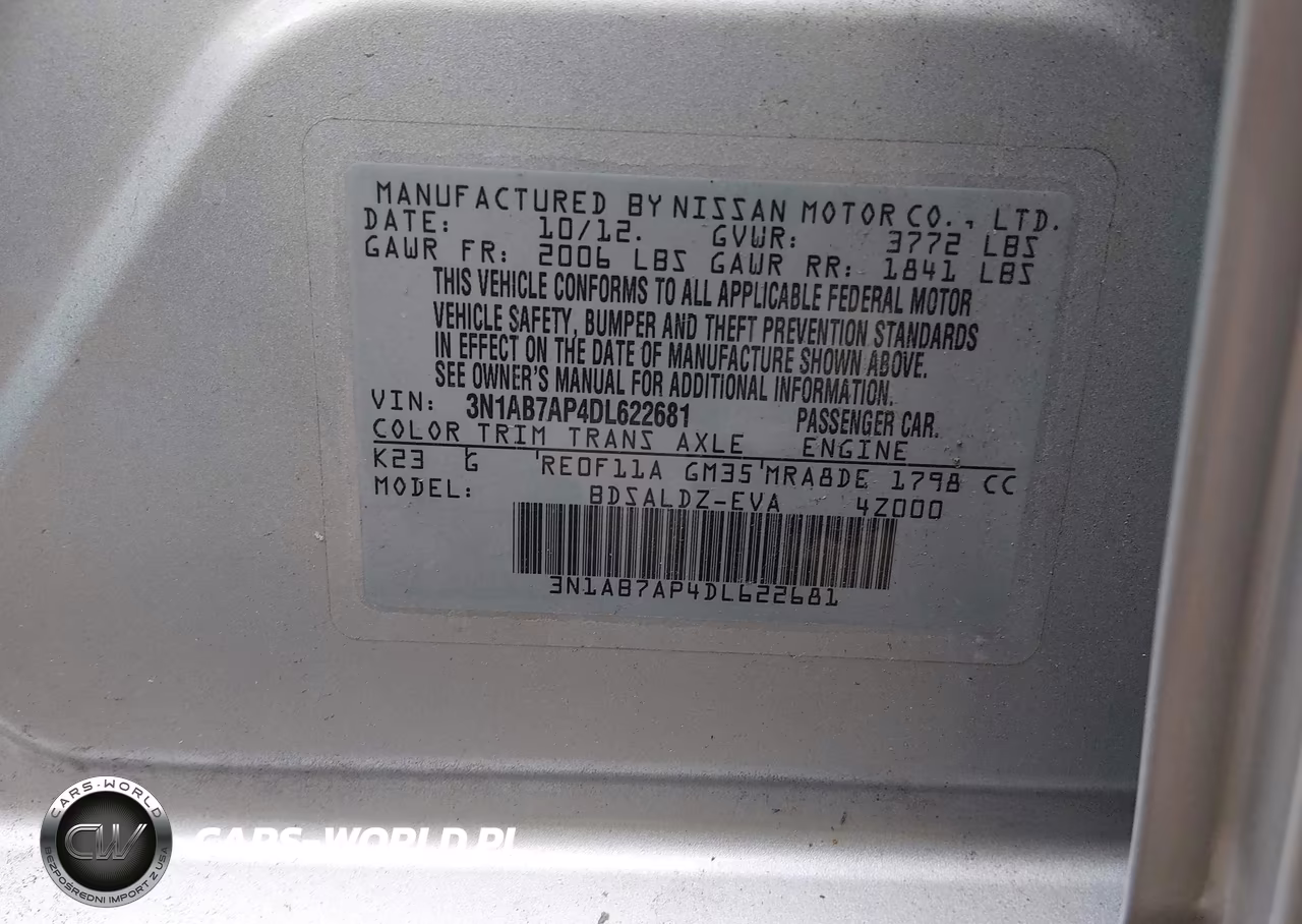 2013 Nissan Sentra Sv VIN:3N1AB7AP4DL622681 - 9