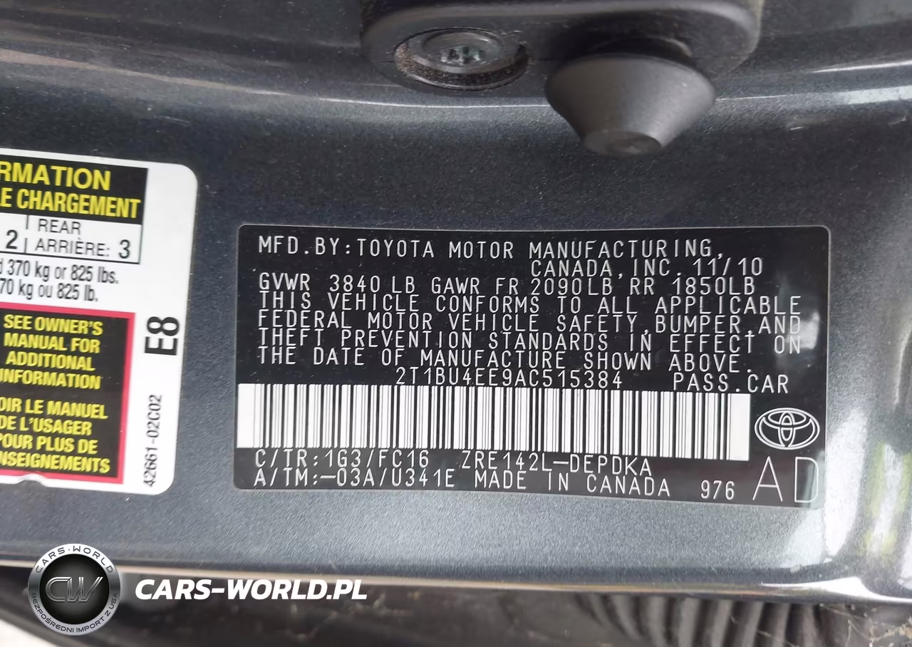 2010 Toyota Corolla Le VIN:2T1BU4EE9AC515384 - 9