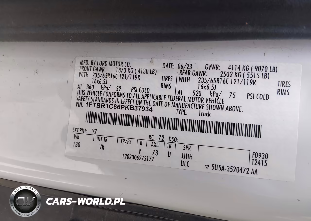 2023 Ford Transit-250 VIN:1FTBR1C86PKB37934 - 9