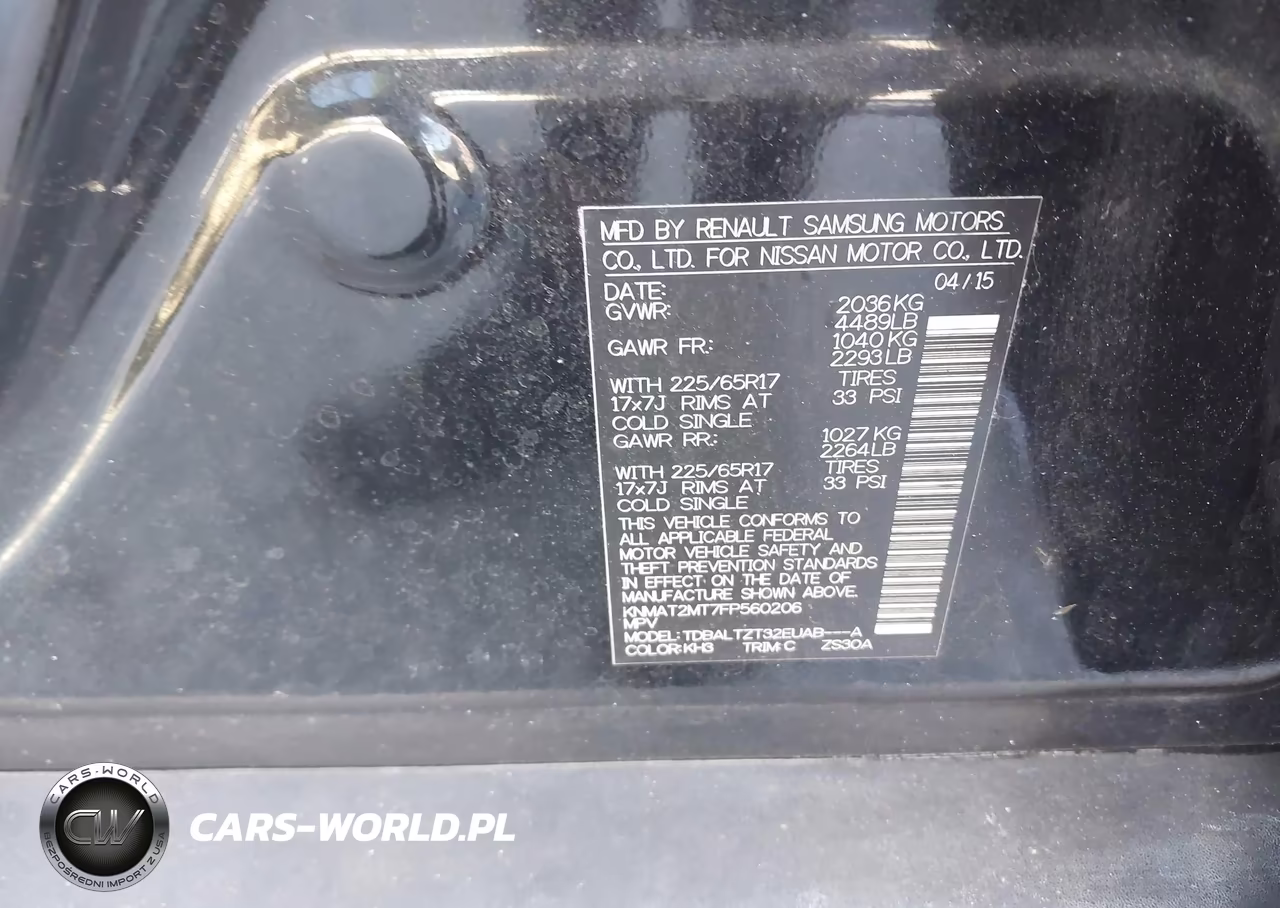 2015 Nissan Rogue Sv VIN:KNMAT2MT7FP560206 - 9