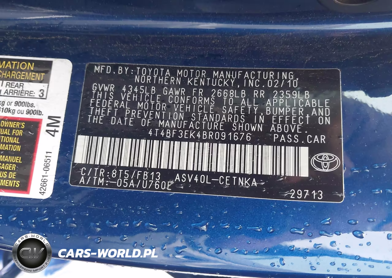 2011 Toyota Camry Le VIN:4T4BF3EK4BR091676 - 16