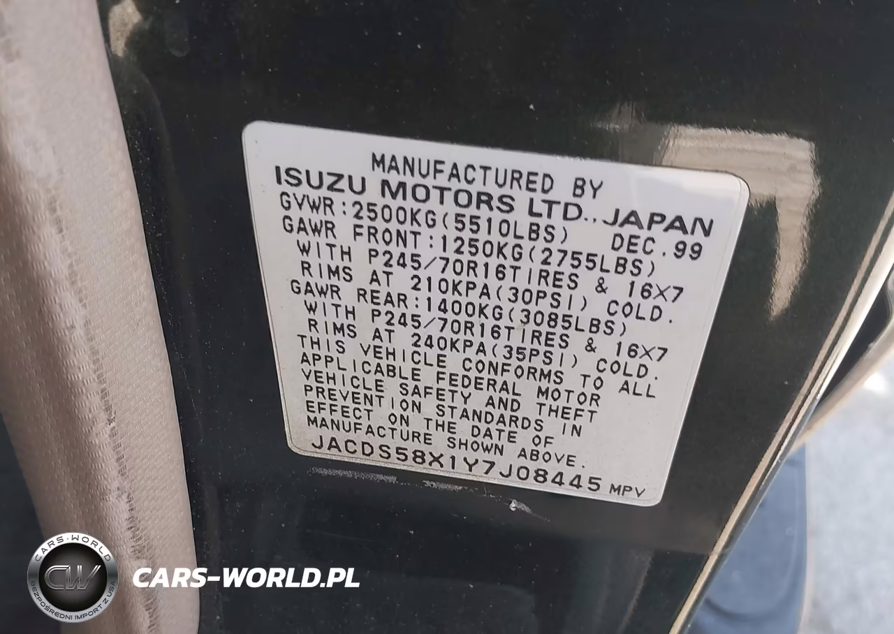 2000 Isuzu Trooper Ls-Ltd-S VIN:JACDS58X1Y7J08445 - 9