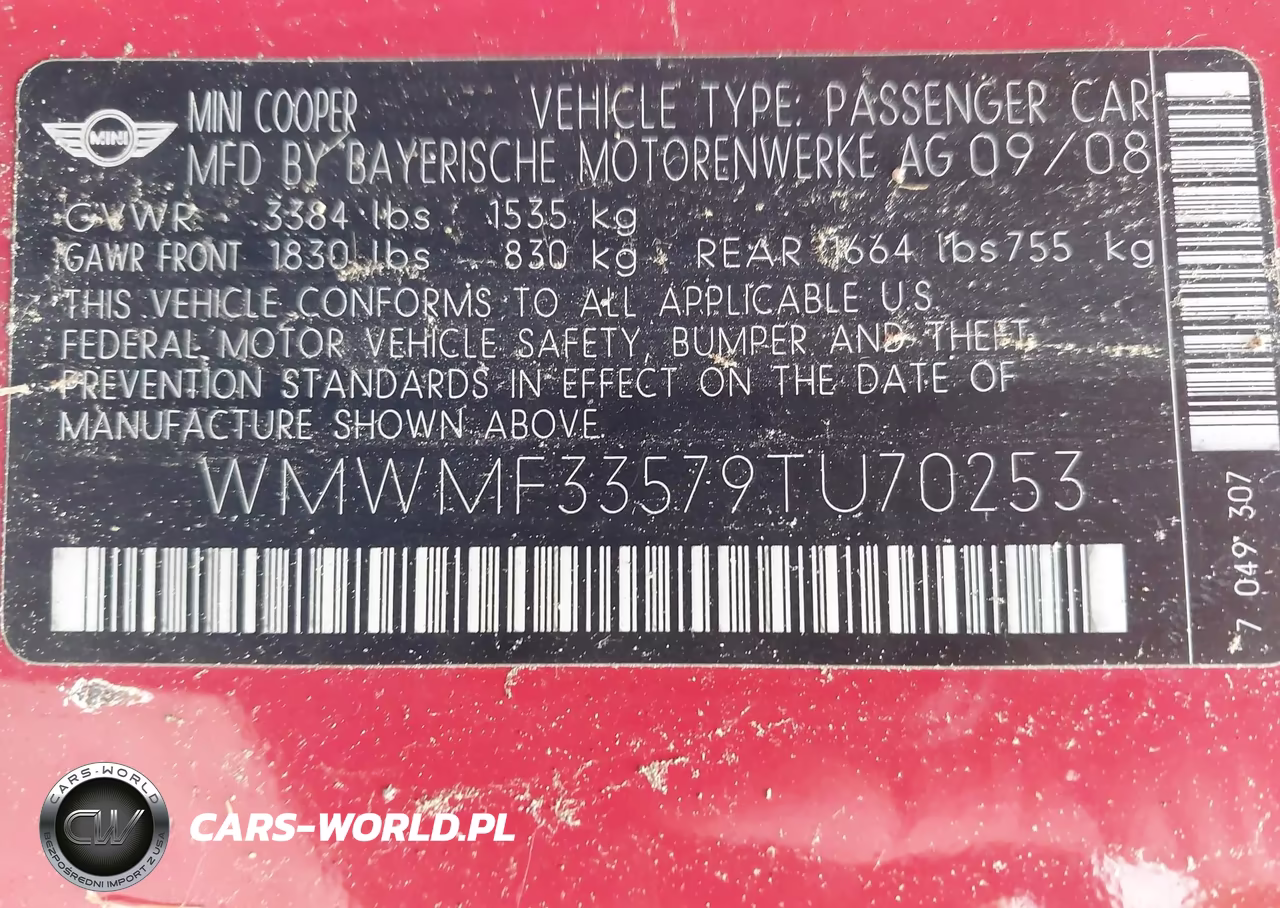 2009 Mini Cooper VIN:WMWMF33579TU70253 - 9